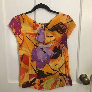 Nanette Lepore silk blouse with bow in front